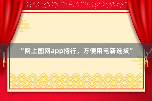 “网上国网app持行，方便用电新选拔”
