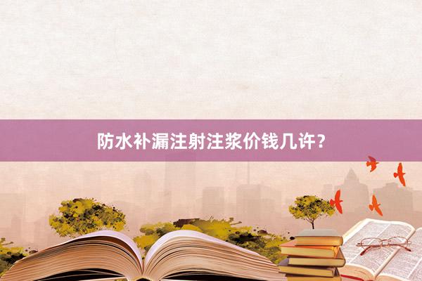 防水补漏注射注浆价钱几许？